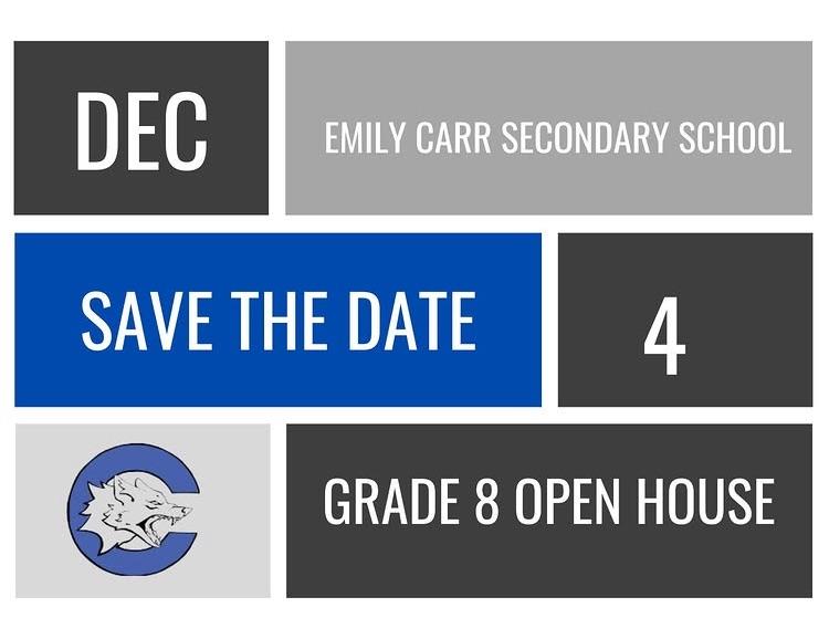 Grade 8 Open House Dec 4